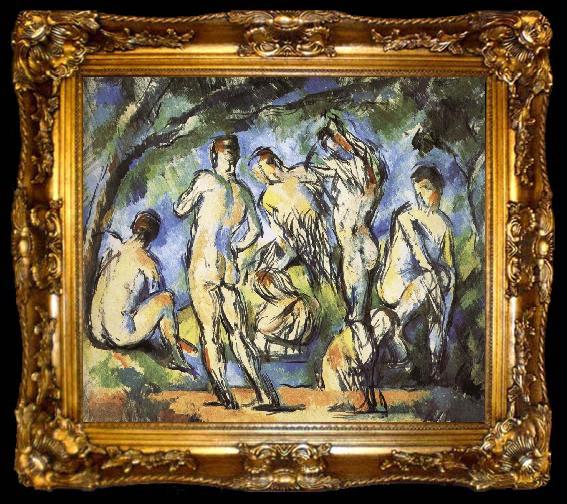 framed  Paul Cezanne were seven men and Bath, ta009-2